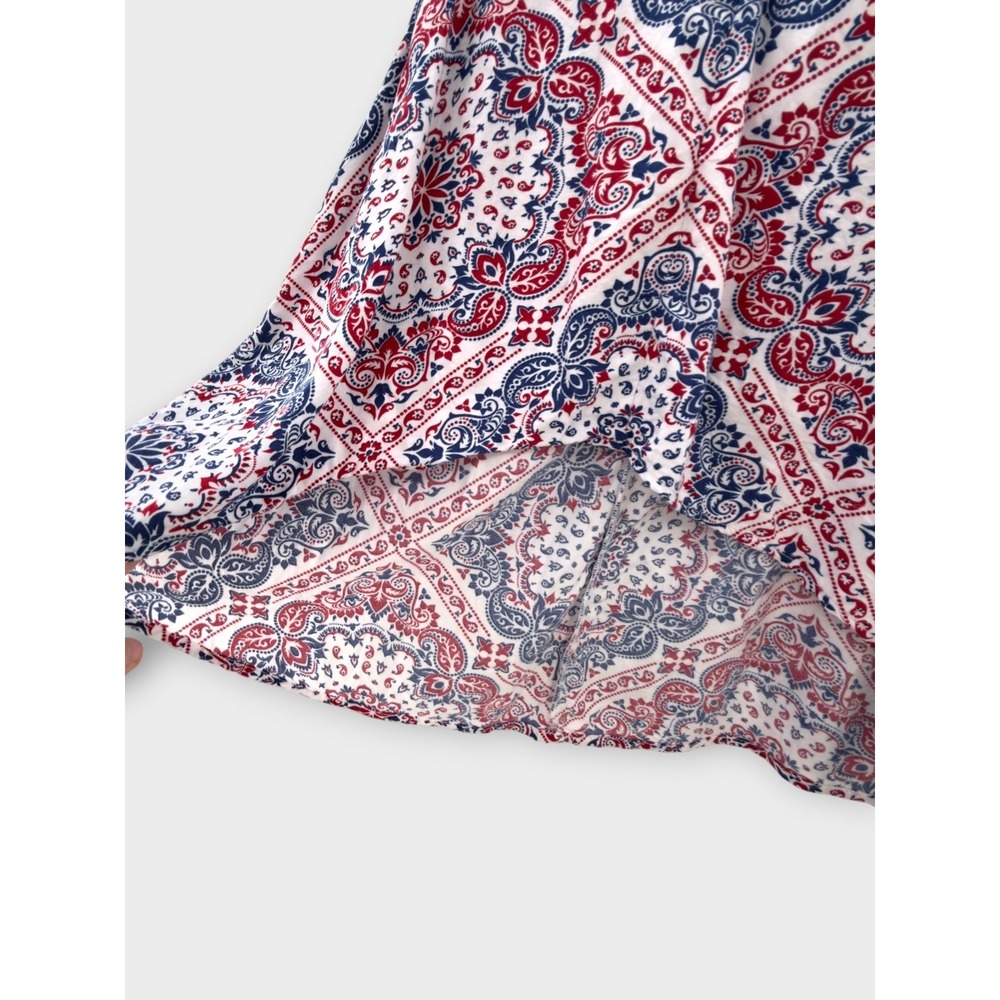Ariat Texas Heat Tank Top Paisley Womens Medium Red White Blue Lace 4th of July - Picture 11 of 15